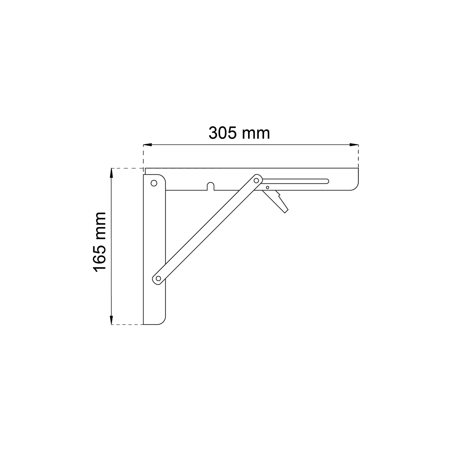 KONSOL 195 305X165 MM FÄLLBAR VIT